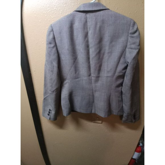 Tahari Arthur s Levine 100%  wool houndstooth jacket Blazer women's size 4 - Picture 2 of 12